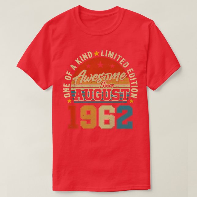 Camiseta Espetacular desde agosto de 1962 60º Aniversário (Frente do Design)