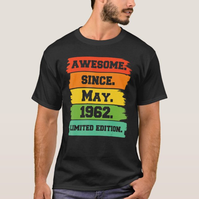 Camiseta Espetacular desde maio de 1962 20 Birthda (Frente)