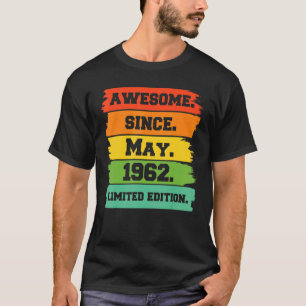Camiseta Espetacular desde maio de 1962 20 Birthda