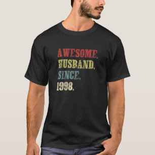 Camiseta Espetacular Marido Desde 1998 24 Aniversário de Ca