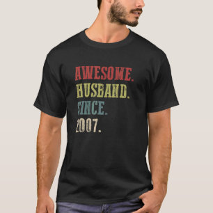 Camiseta Espetacular Marido Desde 2007 15 Aniversário de Ca