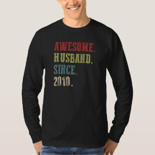 Camiseta Espetacular Marido Desde 2010 12 Aniversário de Ca