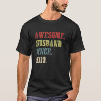 Camiseta Espetacular Marido Desde 2019 3 Aniversário De Cas