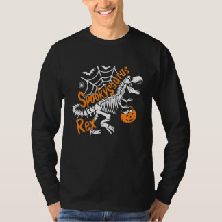 Camiseta Espetacular Saurus Rex Esqueleto Abóbora Dinossaur
