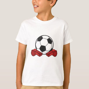 Camiseta Espetáculo de referência e bola de futebol