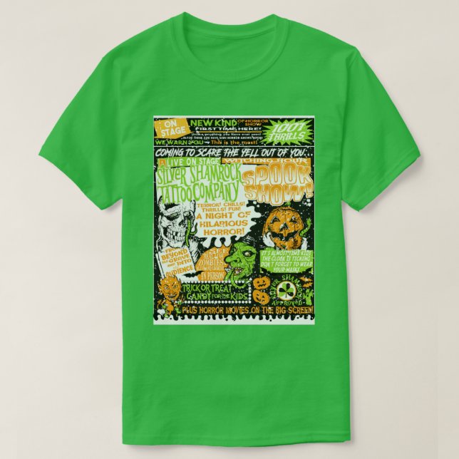 Camiseta Espetáculo de Spookshow de Shamrock Silver em COR (Frente do Design)