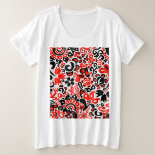 Camiseta Espetáculo floral de arte popular ucraniana