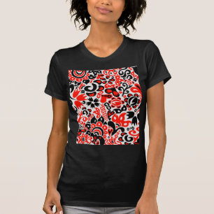 Camiseta Espetáculo floral de arte popular ucraniana