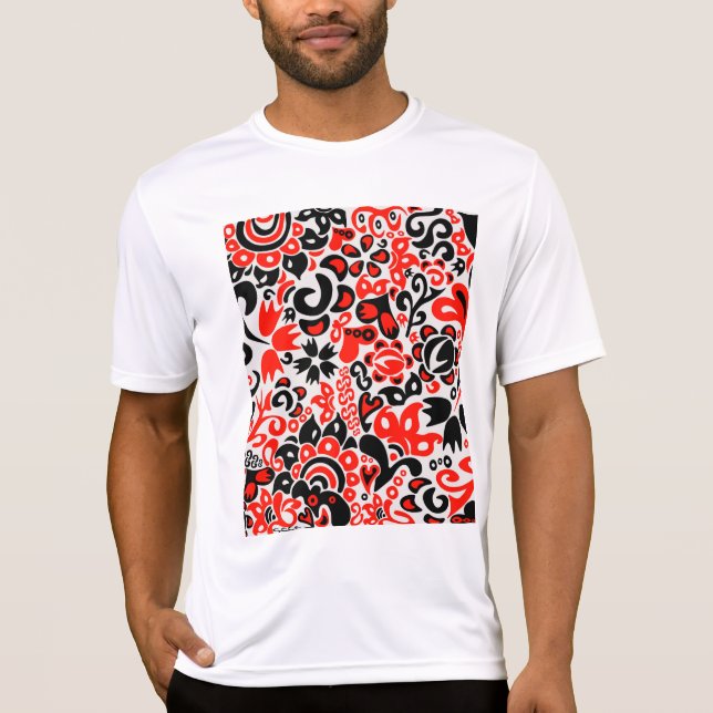Camiseta Espetáculo floral de arte popular ucraniana (Frente)