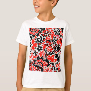 Camiseta Espetáculo floral de arte popular ucraniana