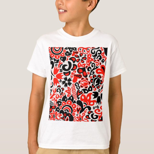 Camiseta Espetáculo floral de arte popular ucraniana (Frente)