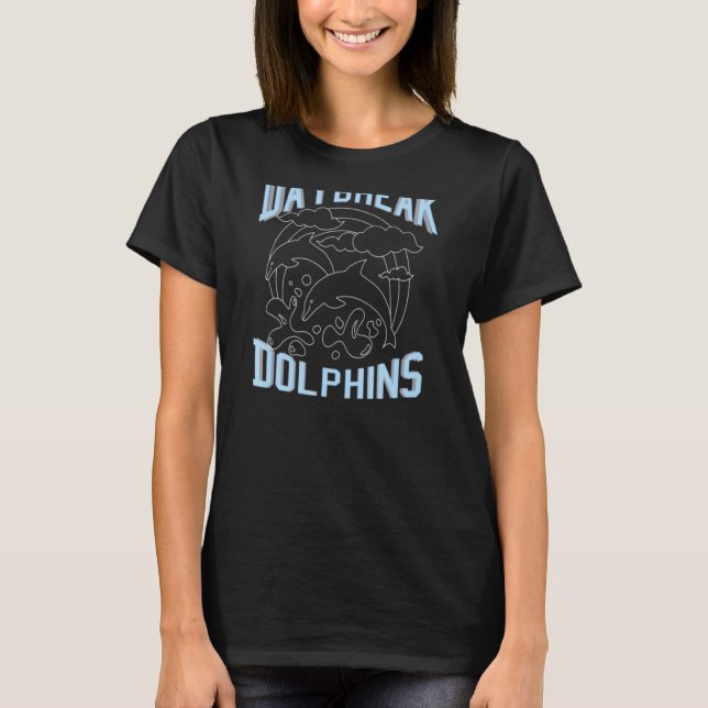 Camiseta Espião da escola primária Silhouette Dolphins Dayb (Frente)