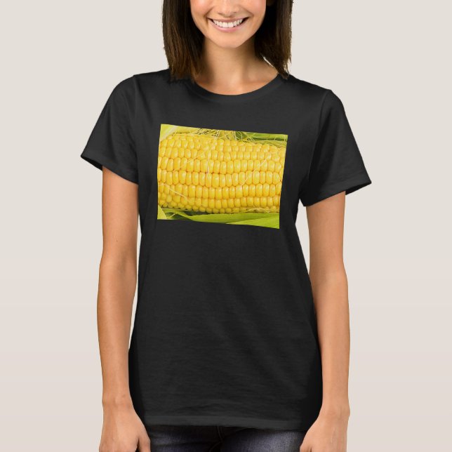 Camiseta Espiga De Milho Com Seda E Folhas Na Espiga (Frente)