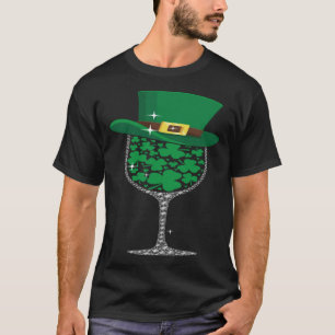 Camiseta Espinho Leprechaun Vidro De Vinho Rua De Shamrock