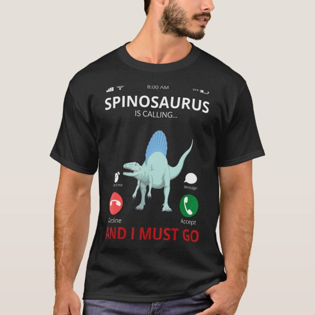 Camiseta Espinossauro Chama Dinossauro (Frente)