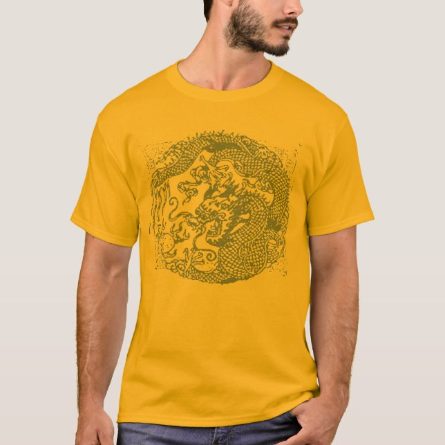 Camiseta Espiral chinesa do círculo do dragão (Frente)