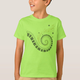 Camiseta espiral clássico de piano