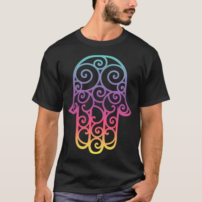 Camiseta Espiral Colorida Hamsa (Frente)