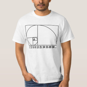 Camiseta Espiral Fibonacci - Sequência Numérica 1