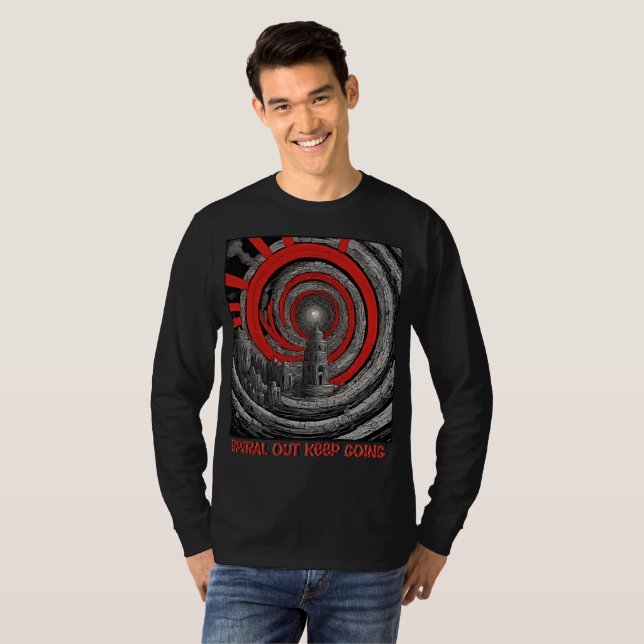 Camiseta Espiral Fora Continuando - Ferramenta Retroativa (Frente Completa)