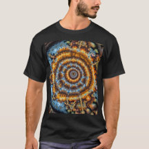 espiral fractal azul e dourado