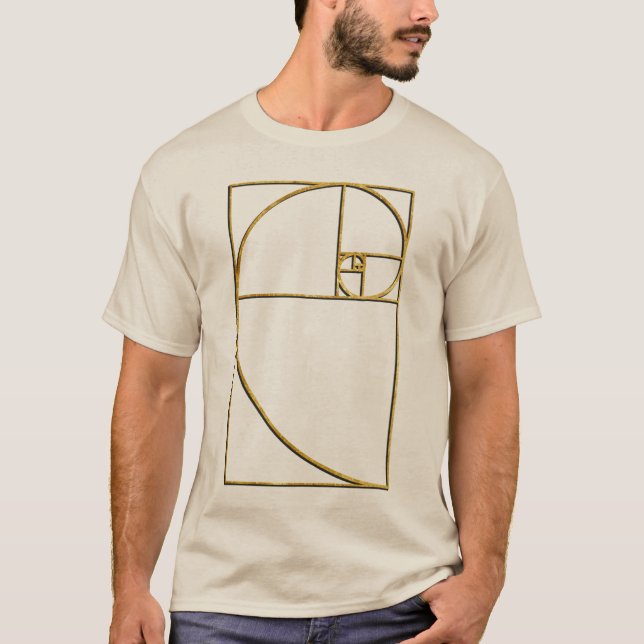 Camiseta Espiral sagrado de Fibonacci da relação dourada (Frente)