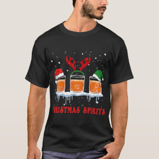 Camiseta Espirita de Natal Bourbon Scotch Whiskey Funny T S
