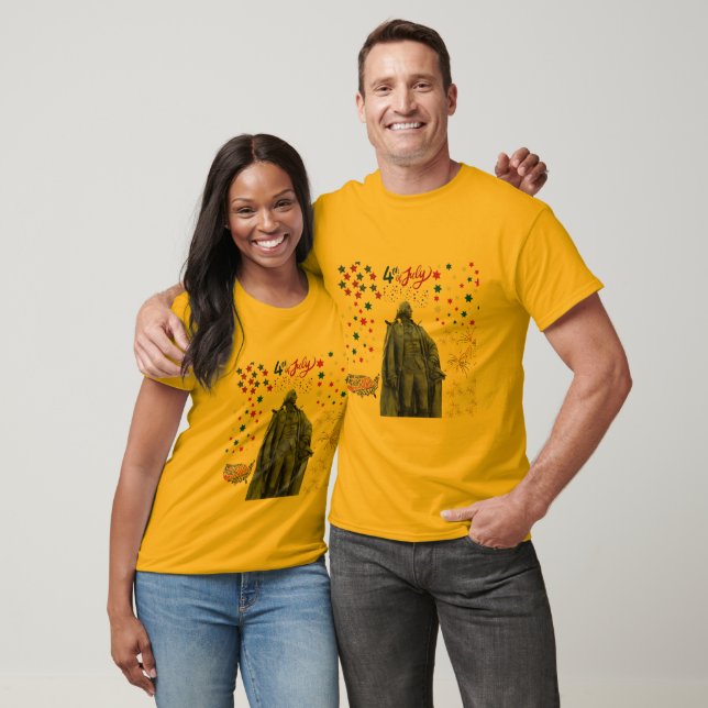 Camiseta Espírito Americano Brilho ouro (Unissex)