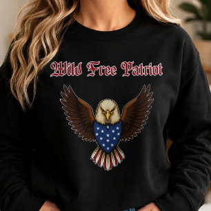 Camiseta Espírito Americano Patriota Selvagem Livre Desenho