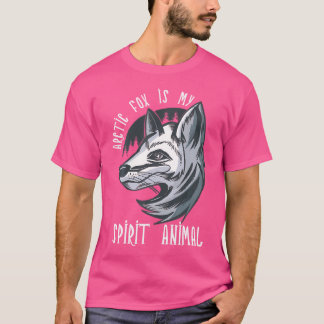 Camiseta Espírito Animal da Raposa Árctica Antártica Branca
