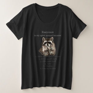 Camiseta Espírito Animal de Guaxinim Engraçado Humor