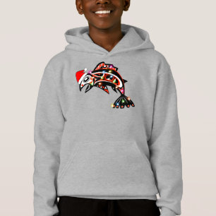 Camiseta Espírito Animal do Salmão Haida Com Luzes de Natal