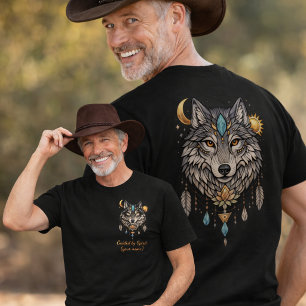 Camiseta Espírito Animal Lobo Totem Lobo Boho