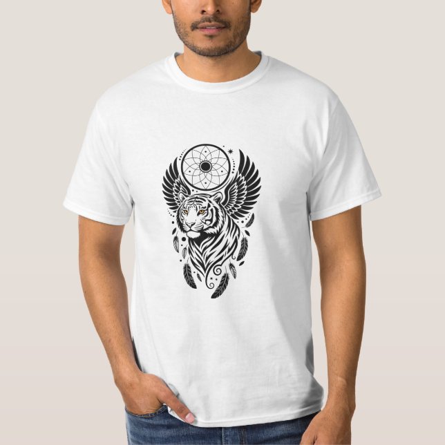 Camiseta Espírito Celestial Tigre – Aesth Dreamcatcher Alad (Frente)