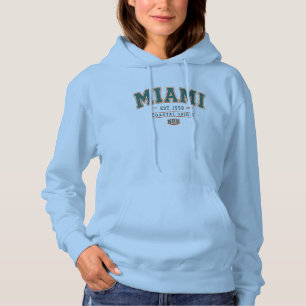 Camiseta Espírito Costeiro de Miami Vintage Capuz Feminino