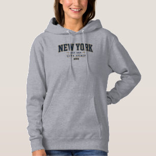 Camiseta Espírito da Cidade de Nova York Vintage Varsity Ca
