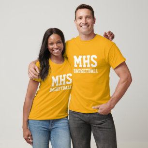 Camiseta Espírito da Equipe de Basquete Personalizada Doura
