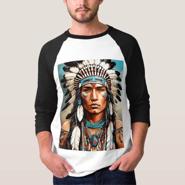 Camiseta Espírito das Planícies: Índio Nativo Americano (Frente)