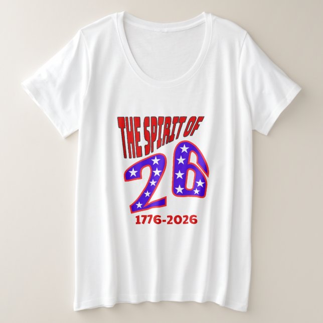 CAMISETA ESPÍRITO DE 26: 1776-2026 (Frente do Design)
