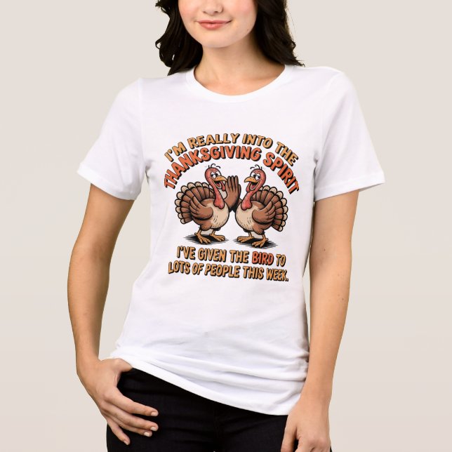 Camiseta Espírito de Ação de Graças Dei o Pássaro (Frente)
