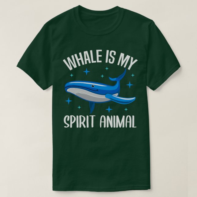 Camiseta Espírito de Baleia Animais do Mar Engraçado Citaçã (Frente do Design)
