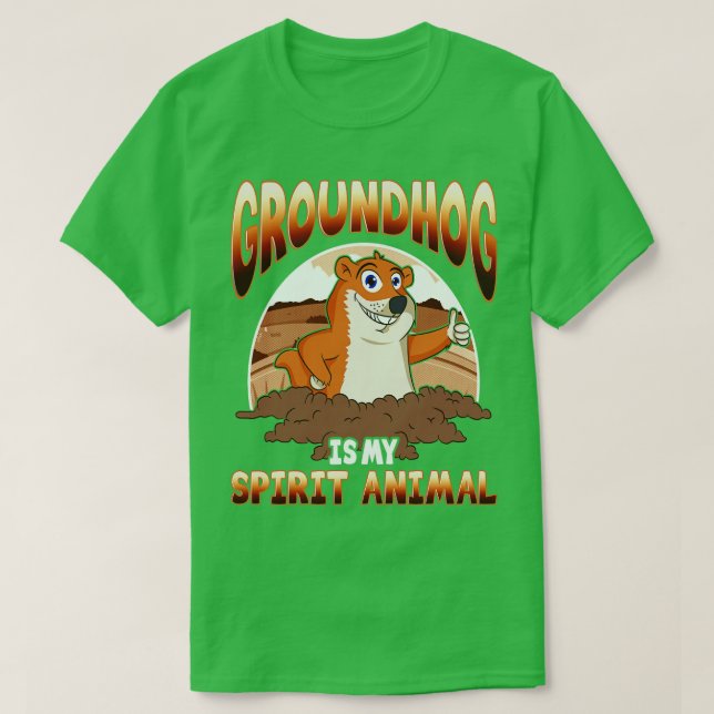 Camiseta Espírito de Dia do Groundhog (Frente do Design)