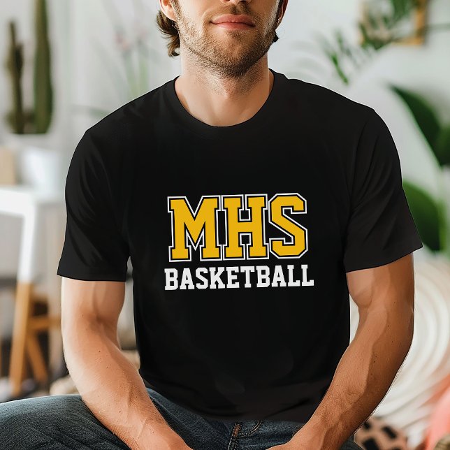 Camiseta Espírito de Equipe Personalizada de Basquete Preta (Criador carregado)