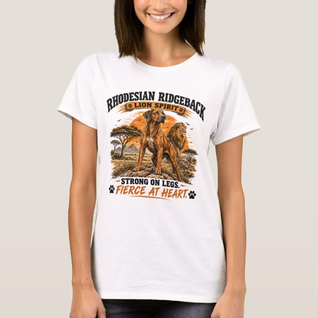 Camiseta Espírito de Leão Rhodesian Ridgeback (Frente)