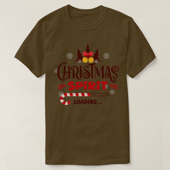 Camiseta Espírito de Natal Carregando Doces Canais Engraçad (Frente do Design)