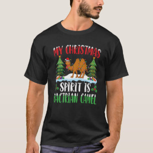 Camiseta Espírito De Natal É Camelo Bactriano Vestindo Papa