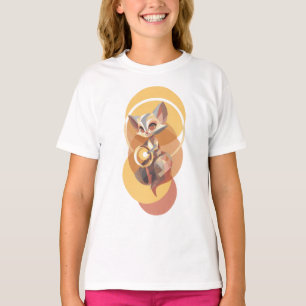 Camiseta Espírito de Raposa Mística Luz Dourada Crianças