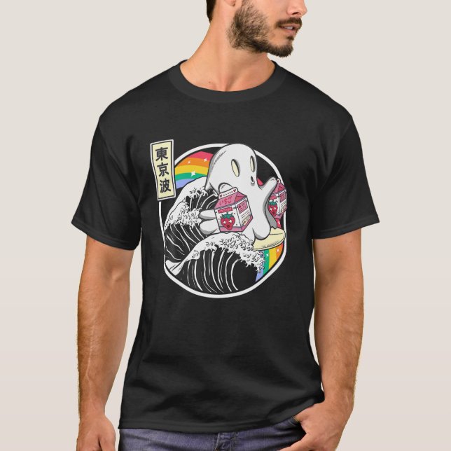 Camiseta Espírito De Surfe Com Cartons De Leite De Morango  (Frente)