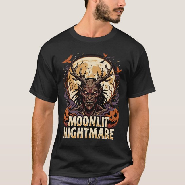 Camiseta Espírito Demônio da Lua de Halloween (Frente)