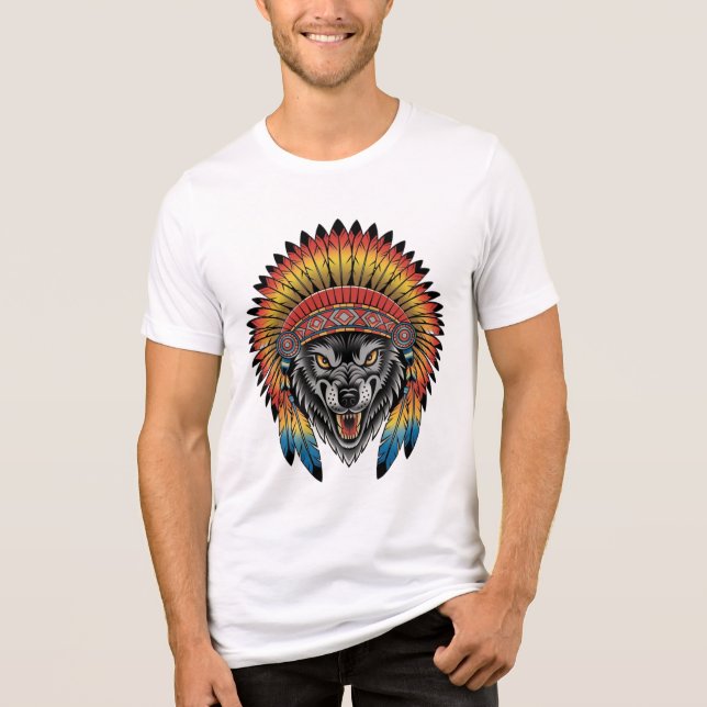 Camiseta Espírito do Guerreiro - Morada Nativa do Lobo (Frente)